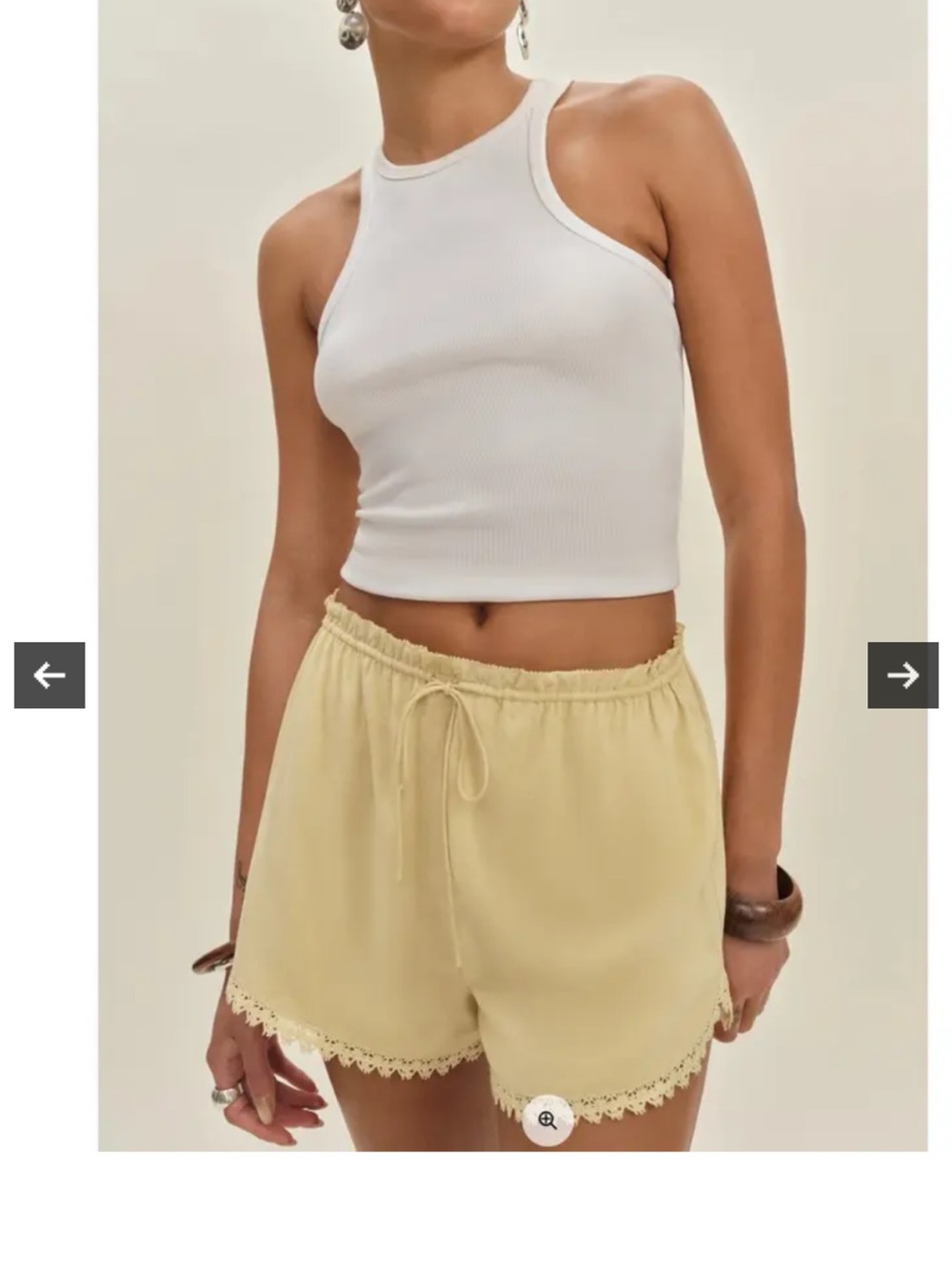 Reformation butter yellow toria Drawstring Shorts